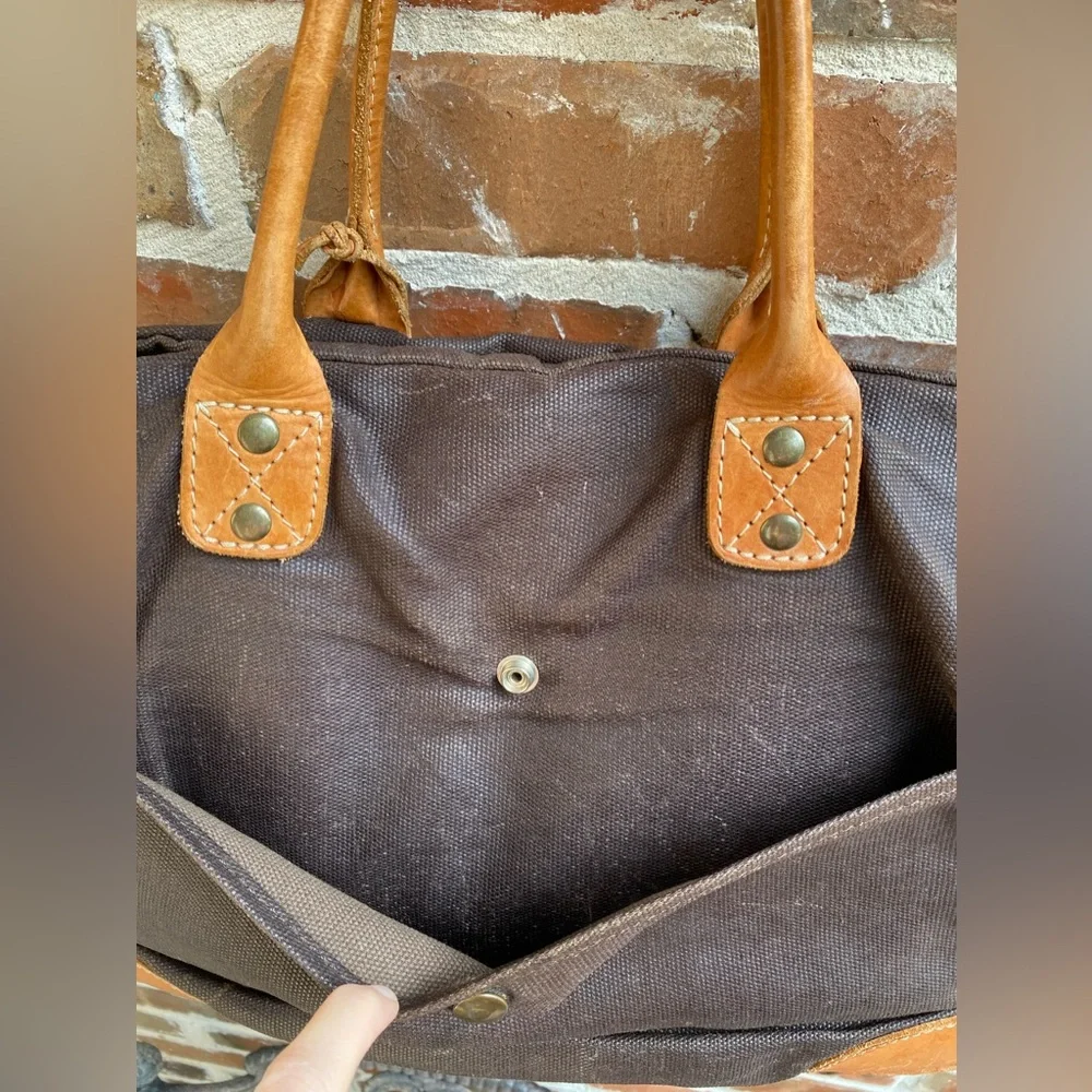 WILL LEATHER GOODS Canvas & Leather Overnighter/Briefcase/Laptop Bag